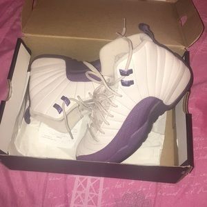 Air Jordan cream and purple